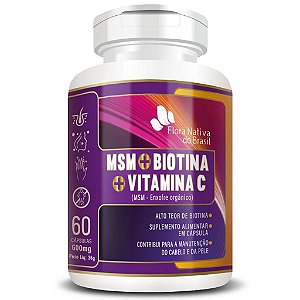 Enxofre Orgânico Biotina e Vitamina C 60 Cápsulas Flora Nativa