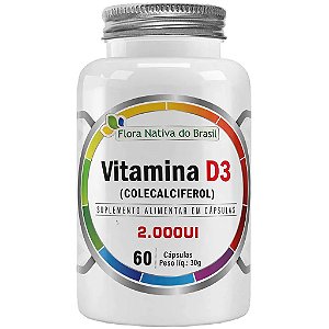 Vitamina D3 2000UI 60 Cápsulas Flora Nativa