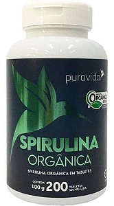 Spirulina Orgânica 200 Comprimidos Puravida
