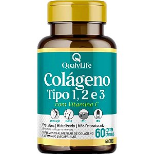 Colágeno Tipo 1,2 E 3 com Vitamina C 60 Cápsulas Qualylife