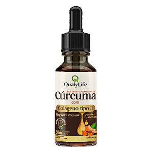 Cúrcuma com Colágeno Tipo 2 em Gotas 30ml Qualylife