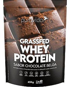 Whey Protein Grassfed Chocolate Belga 450g Puravida