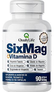 Sixmag Magnésio E Vitamina D3 90 Cápsulas Qualylife