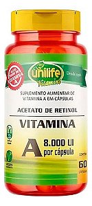 Vitamina A Retinol 60 Cápsulas Unilife