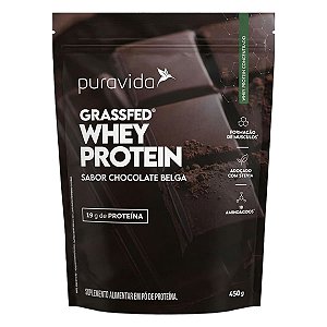 Whey Protein Grassfed Chocolate Belga 450g Puravida