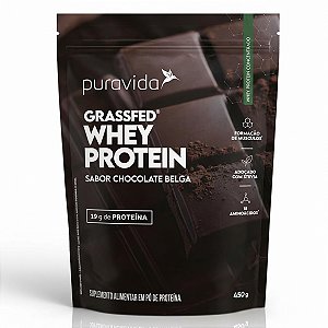 Whey Protein Grassfed Chocolate Belga 450g Puravida