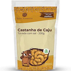 Castanha De Caju W1 Torrada Com Sal 200g Taina Alimentos
