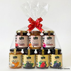 Kit Cesta Natal Presente Amigo Secreto Geleias Gourmet