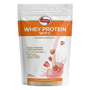 Whey Protein Wpc 900g Sabor Morango Vitafor