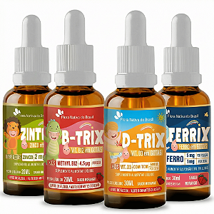 Kit Ferrix B-trix D-trix Zintrix Flora Nativa Kids Morango