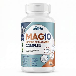 Magnésio Complexo Com 10 Tipos 90 Cápsulas Unilife