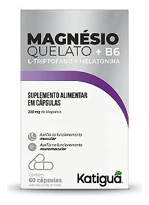Magnésio Quelato B6 Melatonina 60 Cápsulas Katiguá