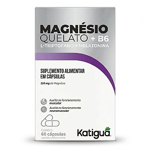 Magnésio Quelato B6 Melatonina 60 Cápsulas Katiguá