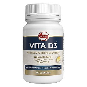Vita D3 Suplemento De Vitamina D3 60 Cápsulas Vitafor