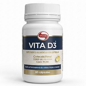 Vita D3 Suplemento De Vitamina D3 60 Cápsulas Vitafor