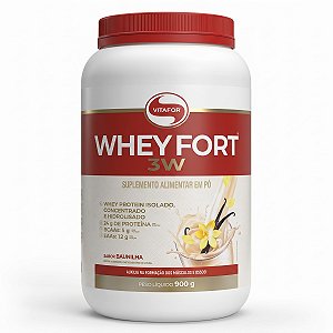Proteína Whey Fort 3w Sabor Baunilha 900g Vitafor
