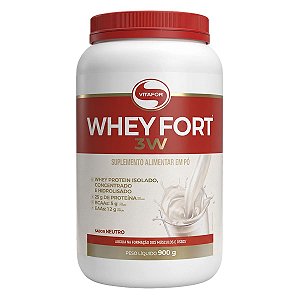 Proteína Whey Fort 3w Sabor Neutro 900g Vitafor