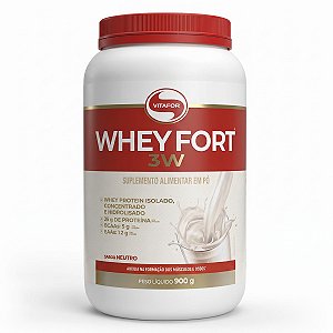 Proteína Whey Fort 3w Sabor Neutro 900g Vitafor