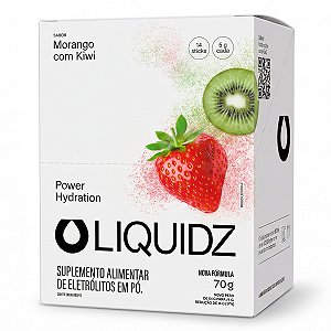 Eletrólitos  Sabor Morango Com Kiwi  Zero Açucar 14 Sachês Liquidz