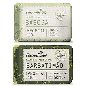 Kit Sabonetes Babosa 110g + Barbatimão 110g Cheiro De Ervas