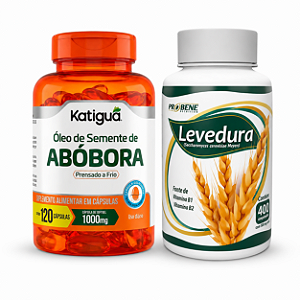 Kit Levedura de Cerveja 400un Probene + Óleo De Semente de Abóbora 120 Caps Katiguá