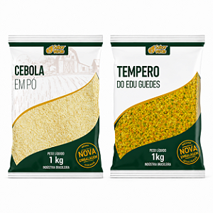 Kit Cebola Em Pó 1kg + Tempero Do Edu 1kg Sabor Verde