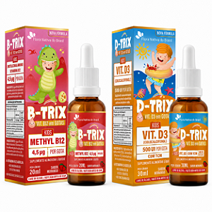 Kit B Trix 20ml + D Trix 30ml Em Gotas Kids Flora Nativa Morango