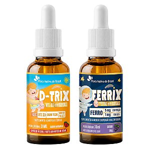 Kit D-Trix Kids Vitamina D3 + Ferrix Ferro em Gotas Flora Nativa