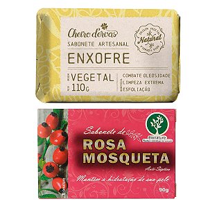 Kit Sabonete de Enxofre + Rosa Mosqueta Cheiro D'Ervas e Bionature