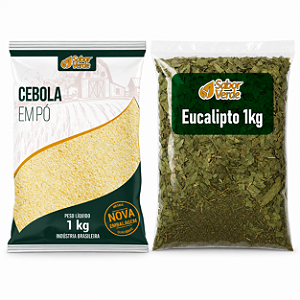Kit Cebola em Pó 1kg + Eucalipto em Folhas 1kg Sabor Verde