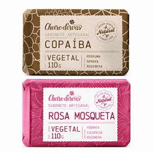 Kit Sabonetes Copaíba 110g + Sabonete Rosa Mosqueta 110g Cheiro de Ervas