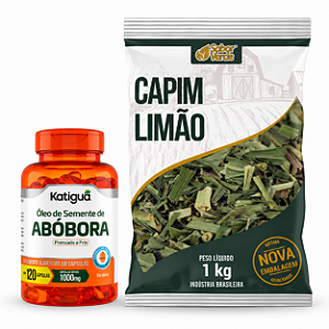 Kit Óleo de Semente de Abóbora 120 Caps Katiguá + Capim-limão Sabor Verde