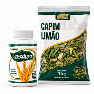 Kit Levedura 400 Comp Probene + Capim-limão 1kg Sabor Verde