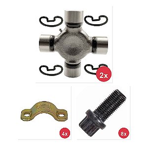 Kit Cruzeta Cardan Abraçadeira Parafuso VW 1117 12000 12140 e Outros