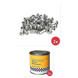 Kit Rebite Lona Freio Traseiro Aluminio 4163 e Outros