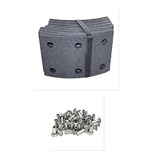 Kit Lona Freio Dianteiro Traseiro Rebite Aluminio VW Cargo 814 815 e Outros