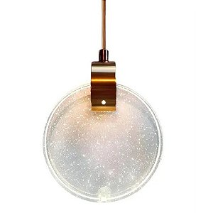 P-SATURNO-GOLD PENDENTE SATURNO - Canopla Dourada 12cm 3.500K LED integrado