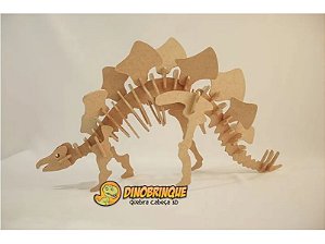 Quebra Cabeça 3D Dinossauro Velociraptor - 41 Peças - MDF Cru