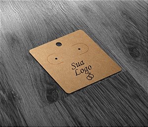 Tag Kraft ou Branca 4,5x4,5cm para Brinco Colocamos Seu Logo