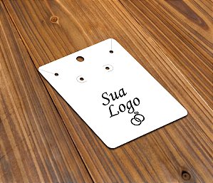 Tag 9x7cm Kraft ou Branco para Brinco e Colar Colocamos Seu Logo