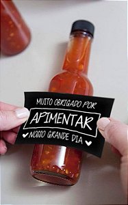 Adesivo 50 ml Obrigado por Apimentar Garrafinhas Black