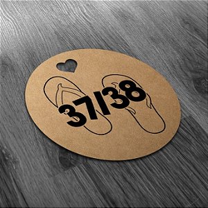 S Tag Kraft Numeração de Chinelo Casamento Festas