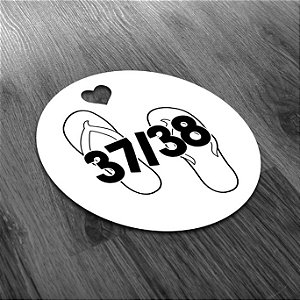 S Tag Branca Numeração de Chinelo Casamento Festas