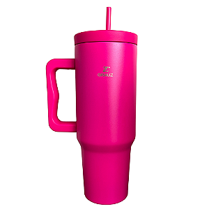 COPO TÉRMICO GRAUZ ROSA 1,18L COM TAMPA E CANUDO