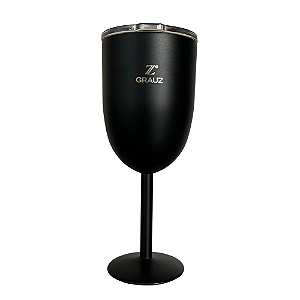 TAÇA TÉRMICA PRETA COM TAMPA ACRÍLICA 350 ML