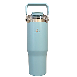 COPO TÉRMICO GRAUZ AZUL CLARO 900ml COM TAMPA E CANUDO DOBRÁVEL