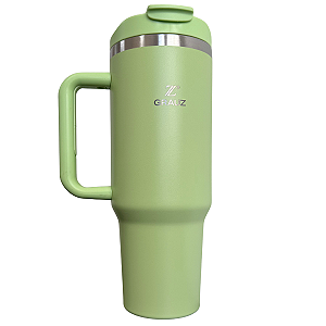 COPO TÉRMICO GRAUZ VERDE CLARO 1,2 L COM TAMPA E CANUDO