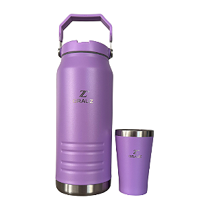 GALÃO TÉRMICO GRAUZ LILÁS 1,6 L COM TAMPA E CANUDO