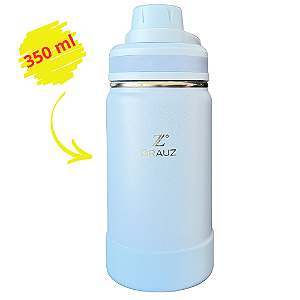 GARRAFA TÉRMICA KIDS GRAUZ AZUL 350 ML COM TAMPA