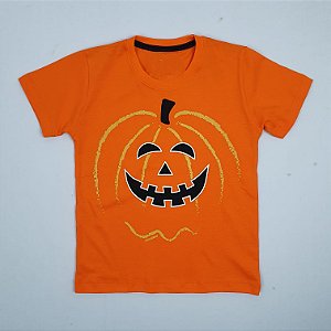 Blusa Sorriso Abóbora Halloween - Brilha no Escuro